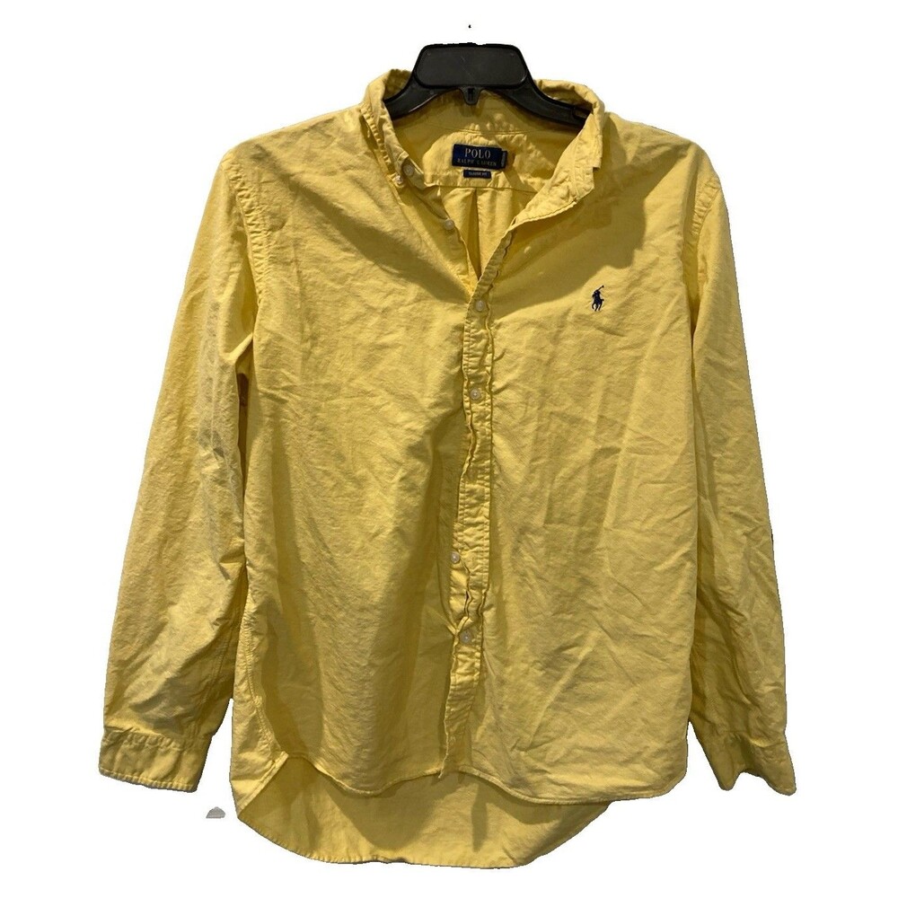 Men's Polo Ralph Lauren Classic Fit Oxford L/S Bright Yellow Size XL